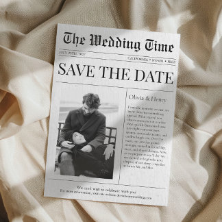 Krant Foto Trouw Aankondiging Save The Date