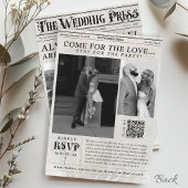  krant foto unieke huwelijksuitnodiging kaart