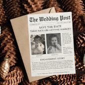 Krant Funny Unieke Kinderen sparen de datum bruilo Briefkaart