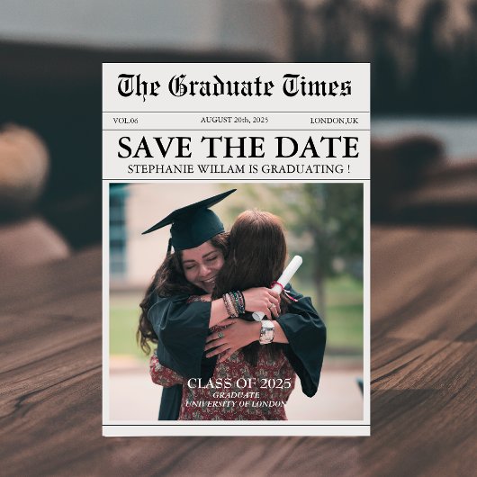 krant FunStyle Foto afstuderen Save The Date