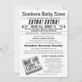  krant Gender Onthulling Party Uitnodiging (Voorkant)