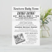  krant Gender Onthulling Party Uitnodiging (Staand voorkant)