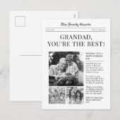 Krant Grandad Vaderdag groet briefkaart (Voorkant / Achterkant)