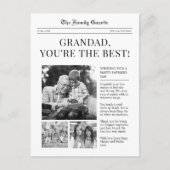 Krant Grandad Vaderdag groet briefkaart (Voorkant)