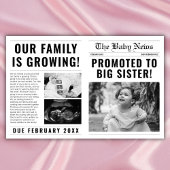 Krant Grappig groot zus zwangerschap aankondiging