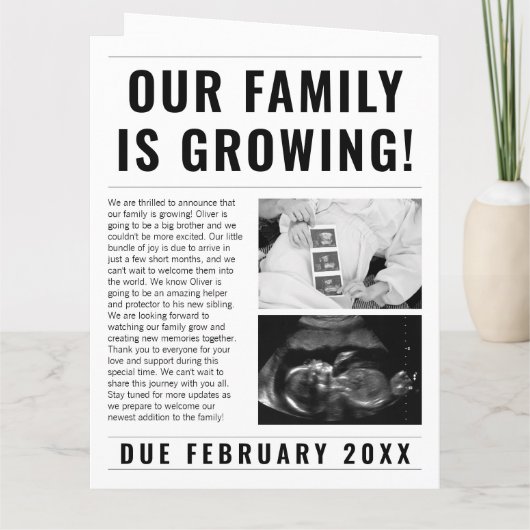 Krant Grappige Big Brother Zwangerschap Aankondigi Kaart