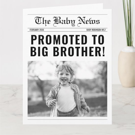 Krant Grappige Big Brother Zwangerschap Aankondigi Kaart (Voorkant)