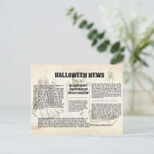  krant Halloween Briefkaart (Staand voorkant)