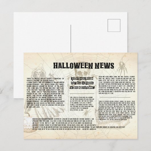  krant Halloween Briefkaart (Voorkant / Achterkant)