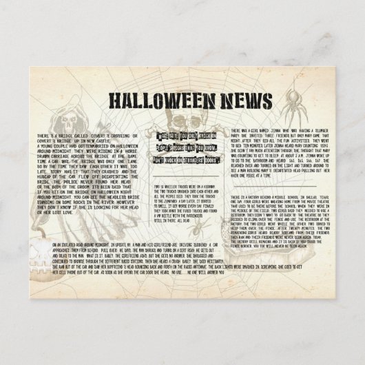  krant Halloween Briefkaart (Voorkant)