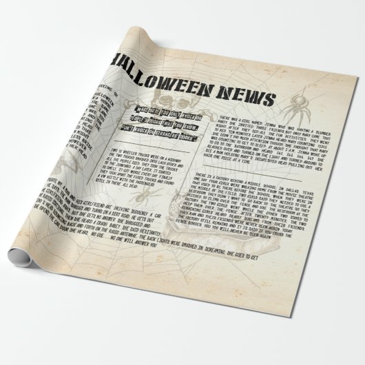 krant Halloween Cadeaupapier (Uitgerold)