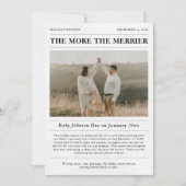 Krant Hoe meer de Merrier zwangerschapsfoto Feestdagenkaart (Voorkant)