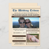 Krant Huwelijk Bewaar De Datum Aankondiging (Voorkant / Achterkant)