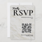 Krant Huwelijk Vintage Elegante QR Code RSVP  Kaart (Achterkant)