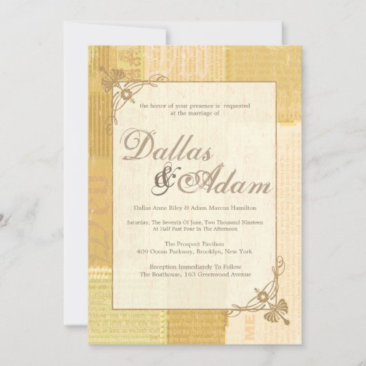  krant, huwelijksuitnodigingen kaart (Voorkant)