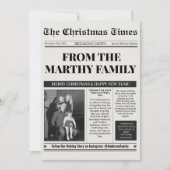 Krant Jaaroverzicht Zwart en Wit Foto Feestdagenkaart (Voorkant)