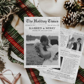 Krant Kerst Vrolijk & Getrouwd 3 Foto Feestdagenkaart