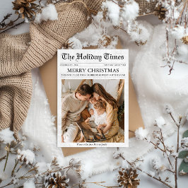 Krant Kerstnieuwsbrief 1 foto uniek Feestdagenkaart