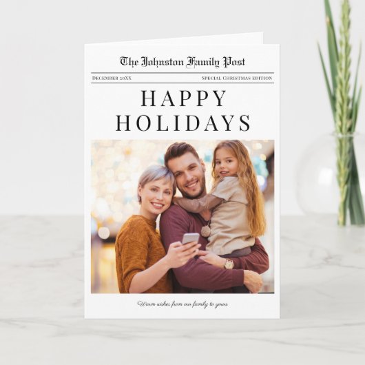 Krant Kerstvakantie Kaart met foto (Voorkant)