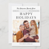 Krant Kerstvakantie Kaart met foto (Voorkant)