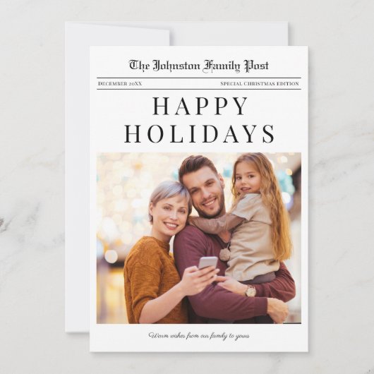 Krant Kerstvakantie Kaart met foto (Voorkant)
