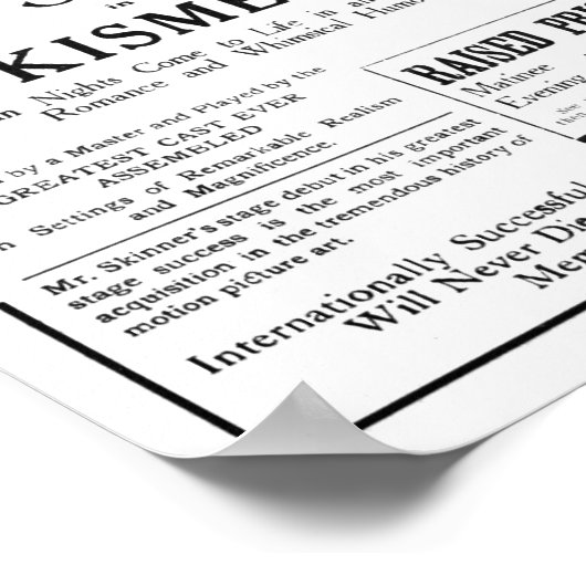  krant "Kismet" uit 1921 en poster (Hoek)