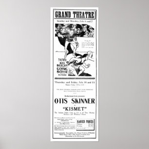 krant "Kismet" uit 1921 en poster