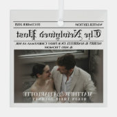 Krant Merry and Married Kerstaccenten Foto Glas Ornament (Achterkant)
