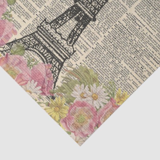 krant met Flowers Paris ontkoppeling Tissuepapier (Detail)