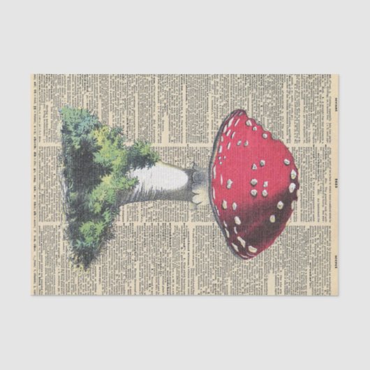  krant met rode paddenstoel ontkoppeling tissuepapier (Voorkant)