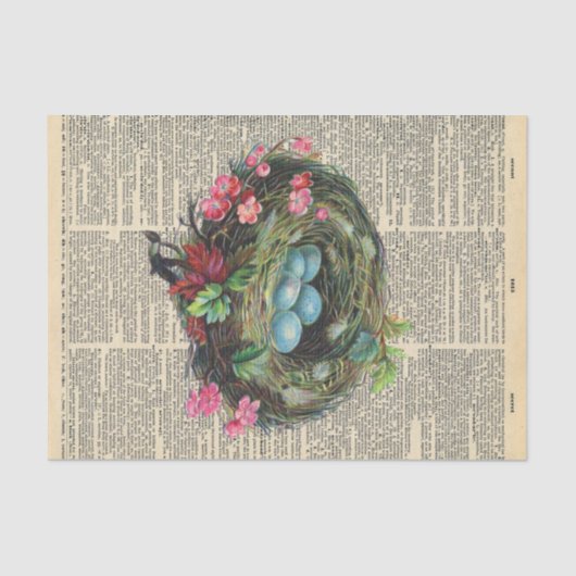  krant met vogelontkoppeling tissuepapier (Voorkant)