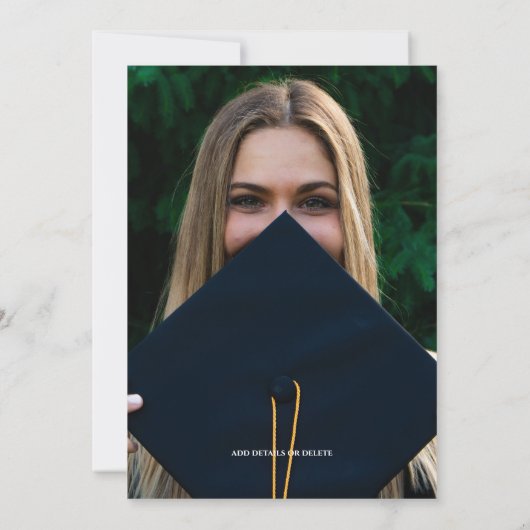 Krant Modern Script 2 Foto's Graduation Party Kaart (Achterkant)
