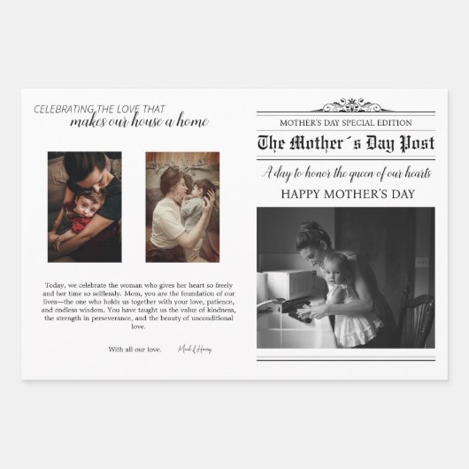 Krant Moederdag Boeket Foto Keepsake Inpakpapier Vel (Voorkant)