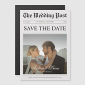 Krant op maat met foto Save the Date Magnetische Uitnodiging (Voorkant / Achterkant)