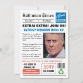 Krant over elke leeftijd Foto van Birthday Uitnodi Kaart (Voorkant)