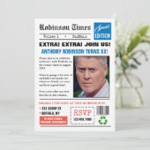 Krant over elke leeftijd Foto van Birthday Uitnodi Kaart (Staand voorkant)