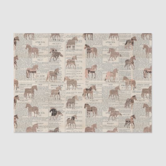  krant Paardencollage Tissuepapier (Voorkant)