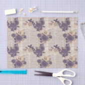 Krant Paarse Floral Tissuepapier (Craft)