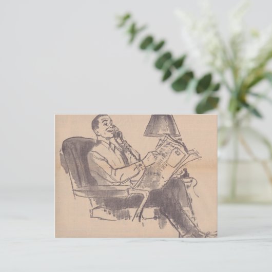  krant papa Briefkaart (Staand voorkant)