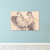 krant Papa Stretched Canvas Afdrukken (Insitu (Houten vloer))