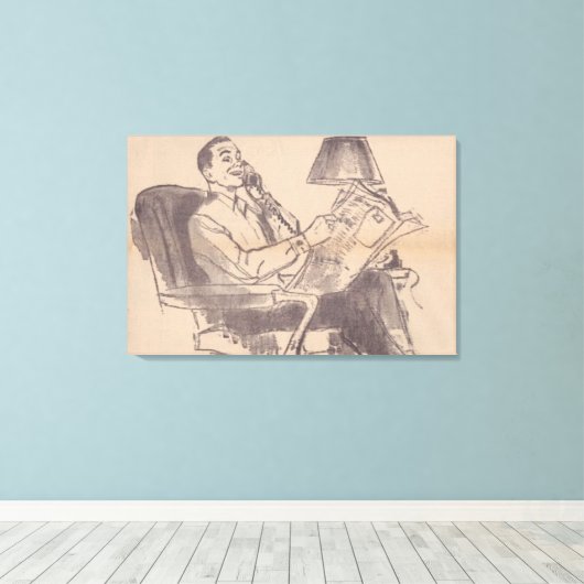  krant Papa Stretched Canvas Afdrukken (Insitu (Houten vloer))