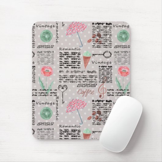  krant poka dots stijlvol retro muismat (Met muis)