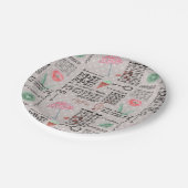 krant poka dots stijlvol retro papieren bordje (Gekanteld)