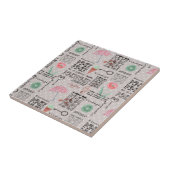 krant poka dots stijlvol retro tegeltje (Zijkant)