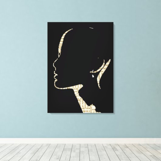 Krant Print Mode Silhouette Art (Insitu (Houten vloer))