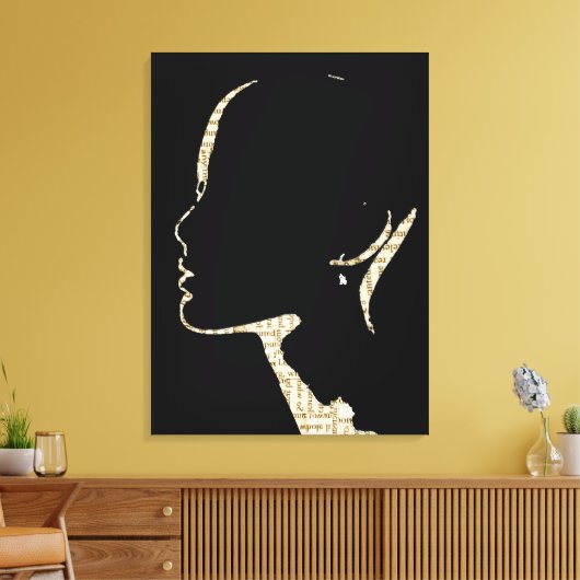 Krant Print Mode Silhouette Art (Insitu (Woonkamer))