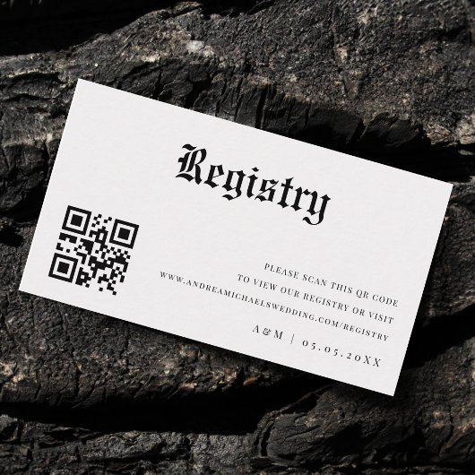  krant QR Code Huwelijkscadeau Registry Informatiekaartje
