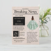  krant Quinceañera licht groen Kaart (Staand voorkant)