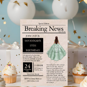 Krant Quinceañera Lichtgroen Antiek Kaart