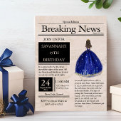 Krant Quinceañera Marineblauw Vintage Kaart